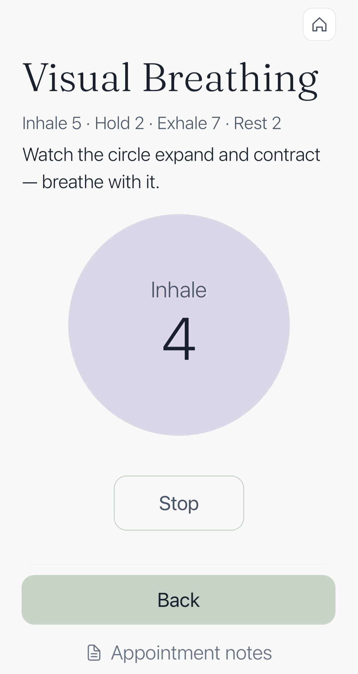 WaitSpace visual breathing exercise